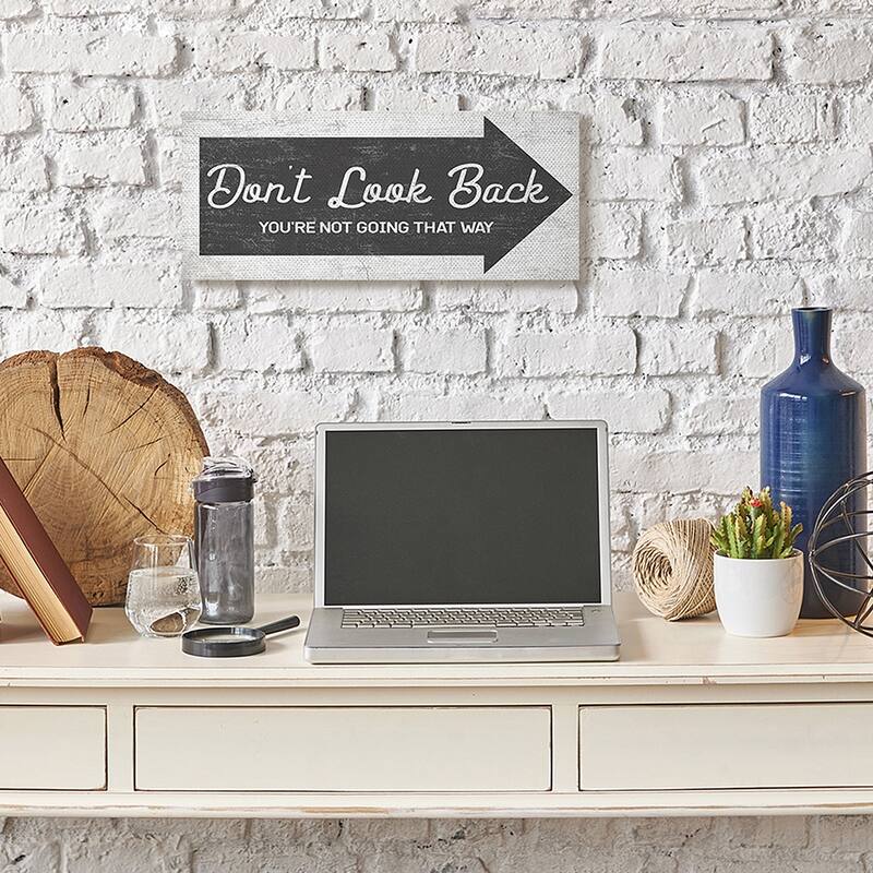 Stupell Don't Look Back Quote Forward Facing Arrow Canvas Wall Art