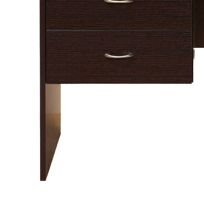 Sial Laptop Desk, 4 Drawers, 40 Inch, Red Cocoa Brown Composite Board
