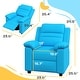 preview thumbnail 5 of 15, Kids Recliner Chair, Toddler Leather Sofa Lounge Chair with Armrest, Footrest, Headrest for Boys and Girls 3-9 Years Old