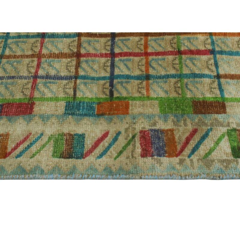 Vintage Distressed Pelin Blue/Orange Runner - 3'3" x 5'6"