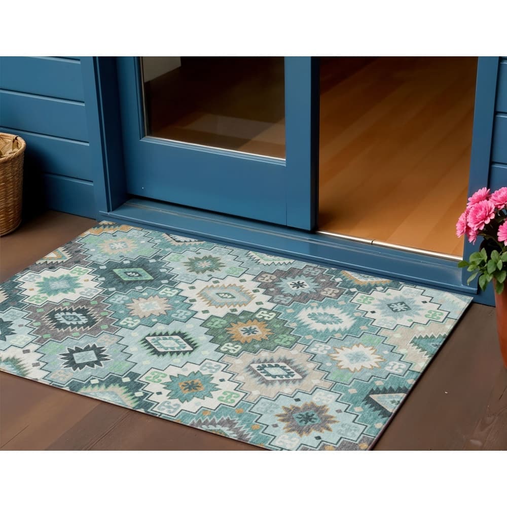 HomeRoots Southwestern Transitional Rectangle Outdoor Rug