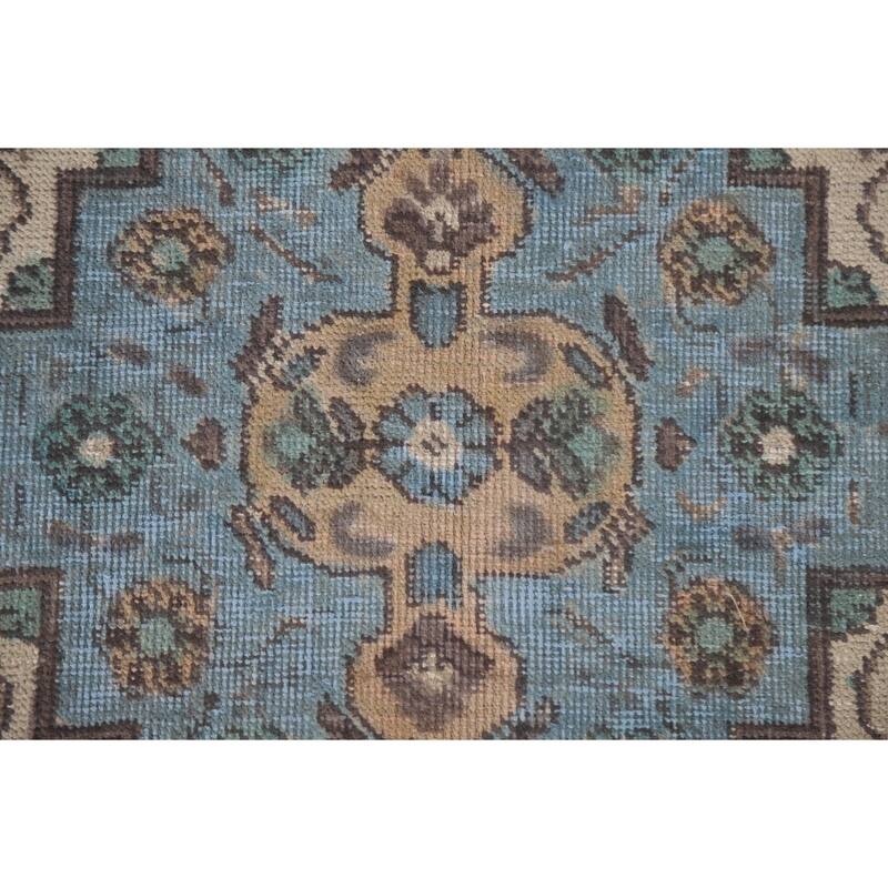 Hand Knotted Oriental 100% Wool Carpet Traditional Floral Beige & Ivories Tabriz Area Rug - 9' 5'' X 6' 5''