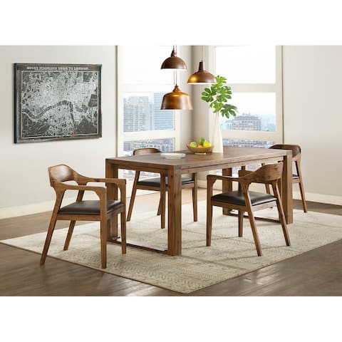 Rasmus Mid Century Wood 5 Piece Dining Set with Arm Chairs