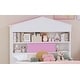 preview thumbnail 13 of 28, House-Shaped Twin Bed with Headboard Shelf & Storage Drawers, Wooden Frame, Pink