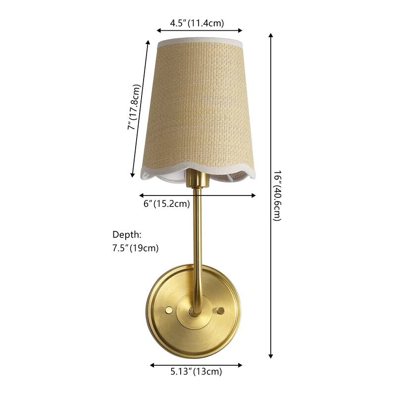 Lila Scalloped Fabric Shade/Metal LED Vanity Light
