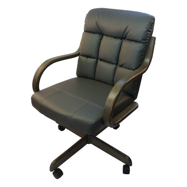 Caster Chair Company Gale Caster Arm Chair in Charcoal Bonded Leather