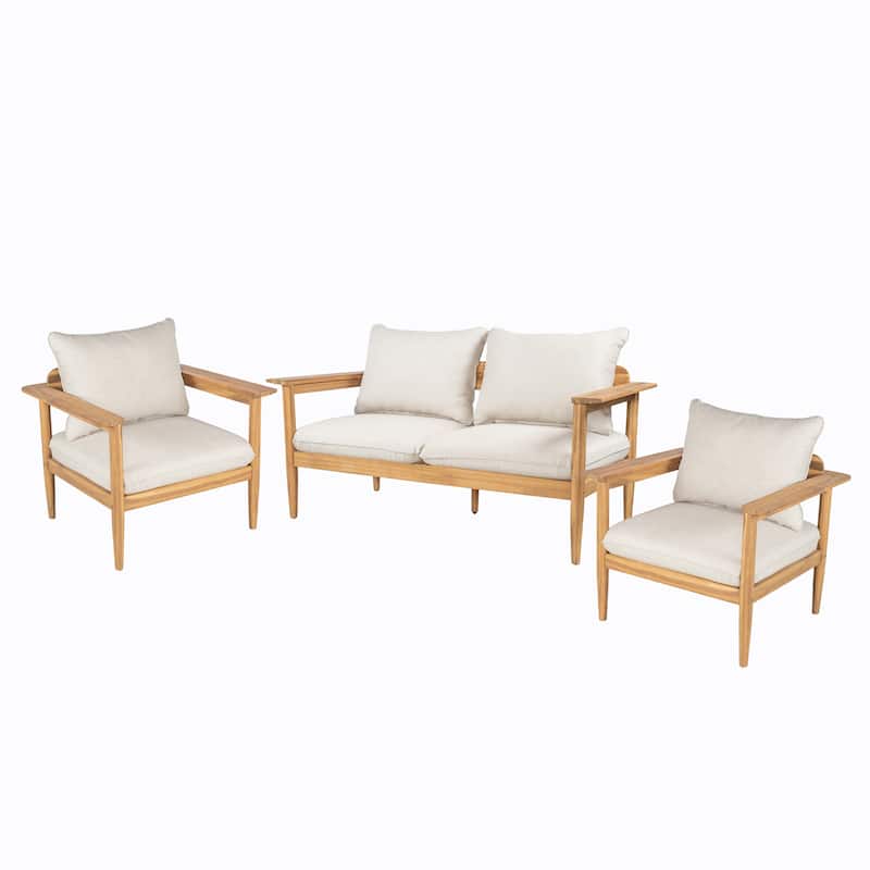 Christopher Knight Home- Quillon Outdoor Acacia Wood Seating Set