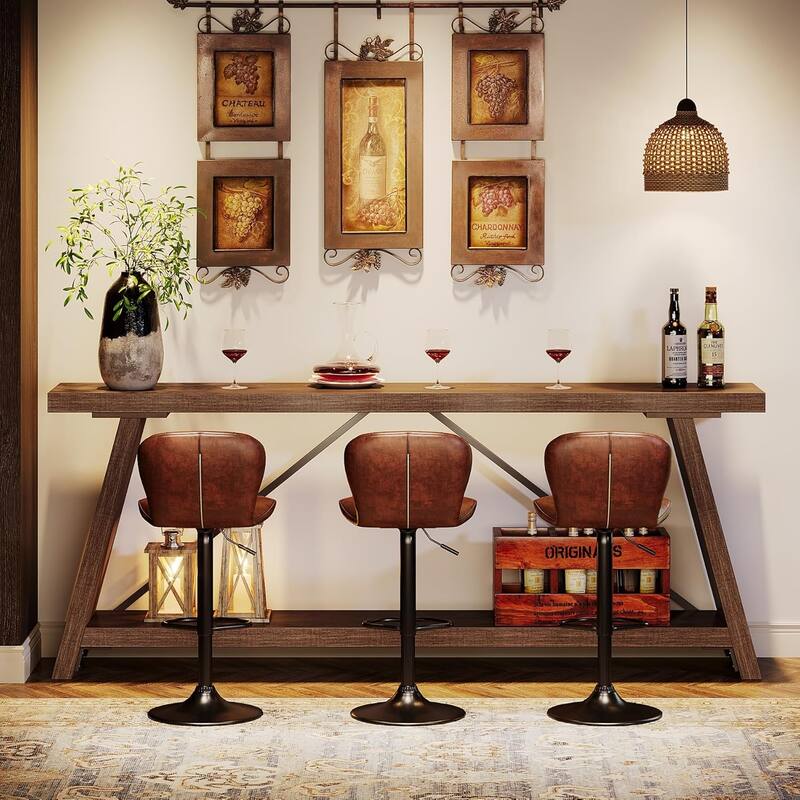 70.9 Inches Extra Long Console Table with Storage, Industrial Sofa Table Behind Couch