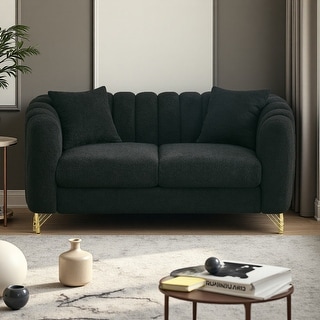63" Chenille Loveseat Sofa, Luxury 2 Seater Deep Couch, Tufted Couch ...