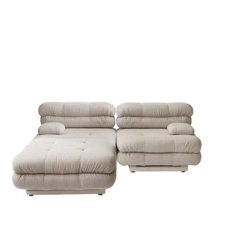 Modular Sectional Couch with Ottomans- L Shaped Couch for Living Room, 3 Seater Sofa Sets