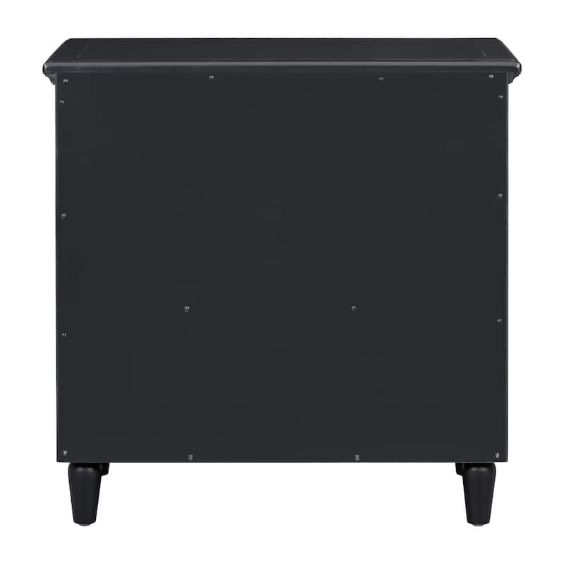 Three-Drawer Nightstand Storage Wood Cabinet
