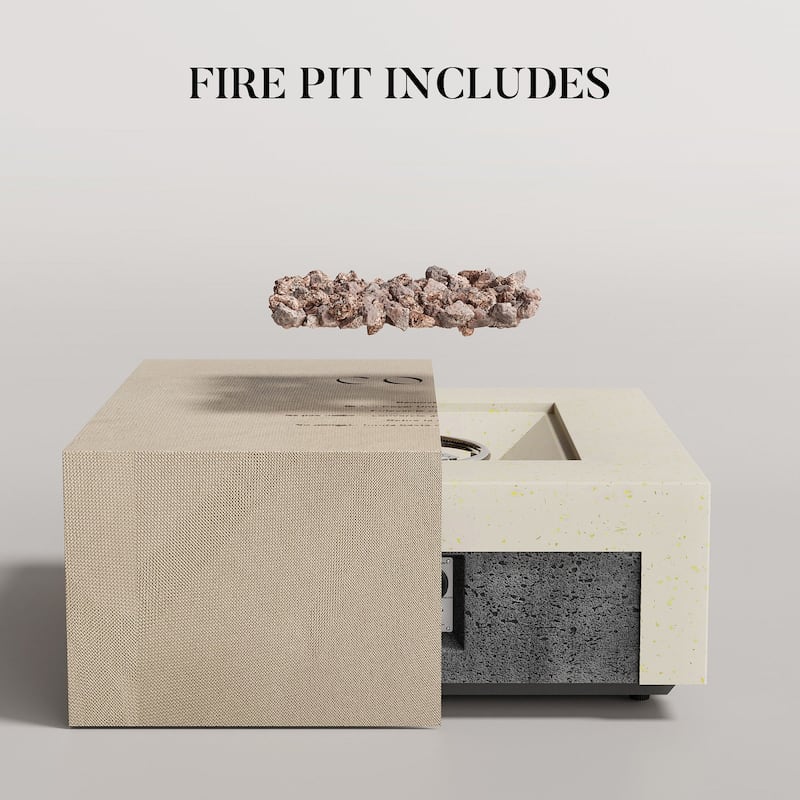 SUNBURY Morden Outdoor Concrete Propane Fire Pit Table