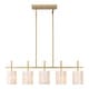 preview thumbnail 7 of 9, 35.4" Modern Coastal 5-Light Capiz Shell Linear Kitchen Island Pendant - Gold/Ivory