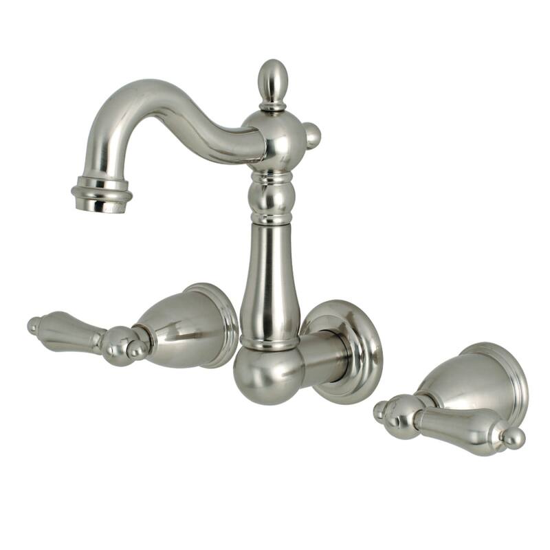 Kingston Brass Heritage 1.2 GPM Wall Mounted Bathroom Faucet with - Brushed Nickel