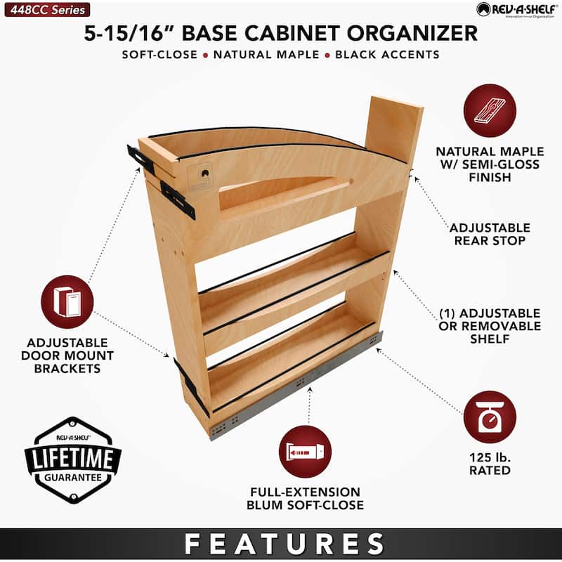 Rev-A-Shelf 448CC-BCSC-5 Craftsman 5-15/16" Wide Kitchen Cabinet Slide