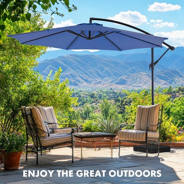 9' solar patio umbrella Sunny Sands 9' Solar LED Light Patio Table Umbrella