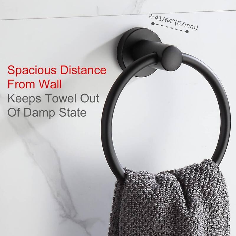 2-pack 304 stainless steel towel ring wall mounted bathroom towel rack round towel rack