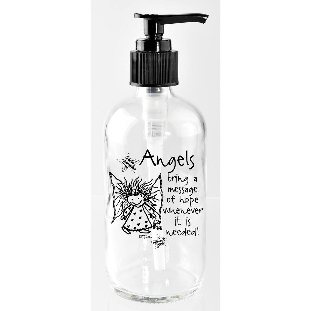 Angels Bring A Message 8oz Soap Dispenser - Marci Art - Black - 8 oz