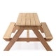 preview thumbnail 13 of 12, 3-in-1 Kid Outdoor Wooden Picnic Table with Umbrella, Convertible Sand
