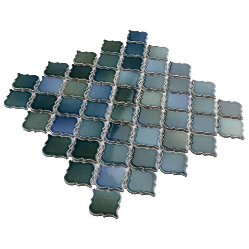 Merola Tile Hudson Tangier Lagoon 12-3/8" x 12-3/8" Porcelain Mosaic Floor and Wall Tile