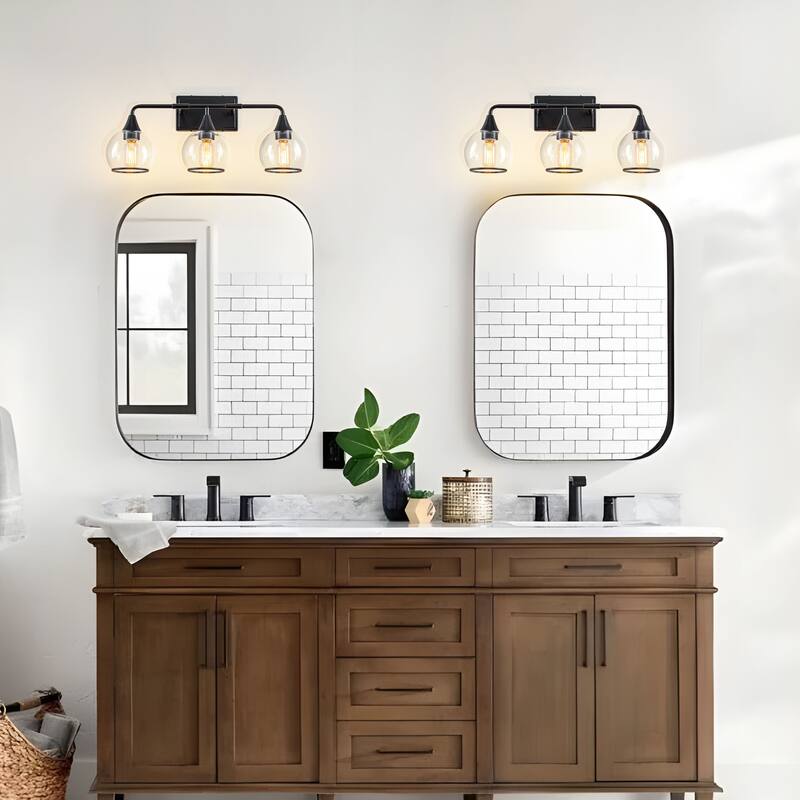 Starsky 3/4 Lights Modern Vanity Light Clear Globe Glass Shades