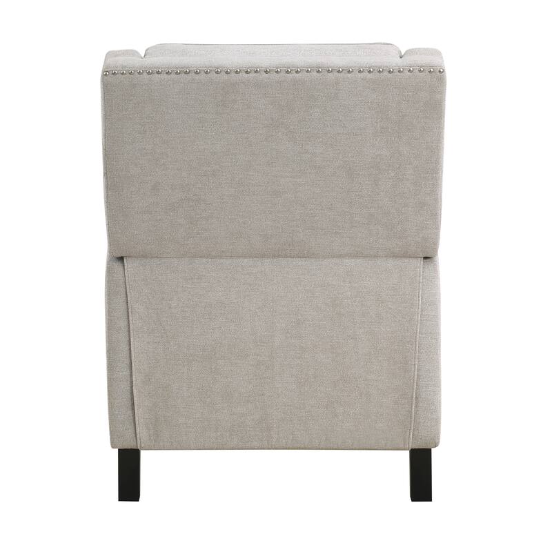 Textured Fabric Upholstered Reclining Chair with Nailhead Trim
