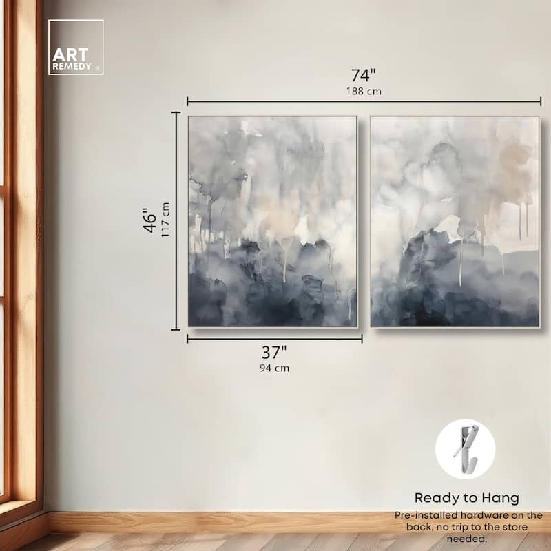 Muted Ocean Hues Canvas Set of 2 by Art Remedy