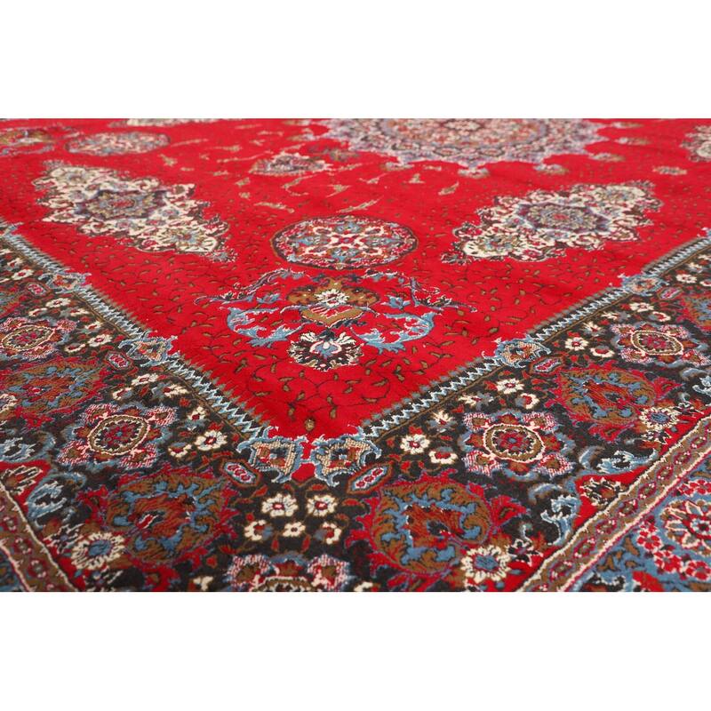 Red Kashan Turkish Area Rug Machine Made Carpet - 9'6" x 12'9"