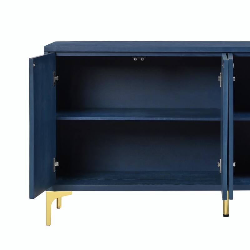 Unique Texture Four-Door Sideboard, Multi-Functional Storage Cabinet