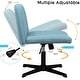 preview thumbnail 14 of 19, BOSSIN Armless Office Desk Chair No Wheels,Fabric Padded Modern Swivel Vanity Chair