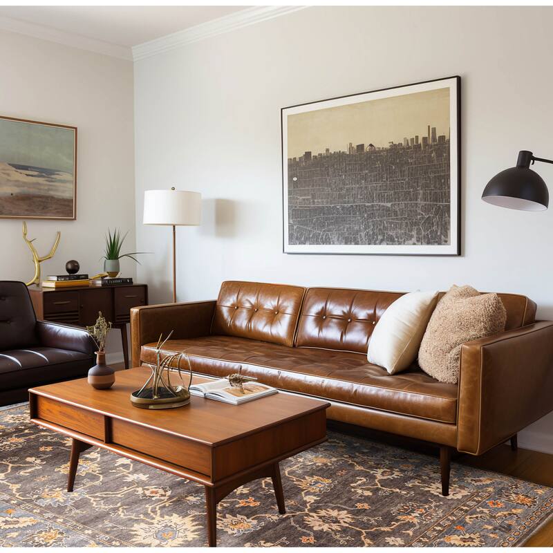 ECARPETGALLERY Hand-knotted Modern Oushak Dark Grey Wool Rug - 8'1 x 9'11