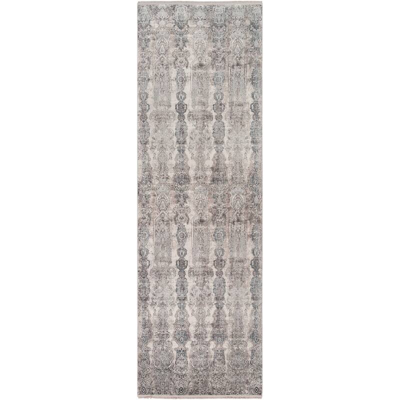 Rana Modern Floral Area Rug - 3' x 9'10" - Grey