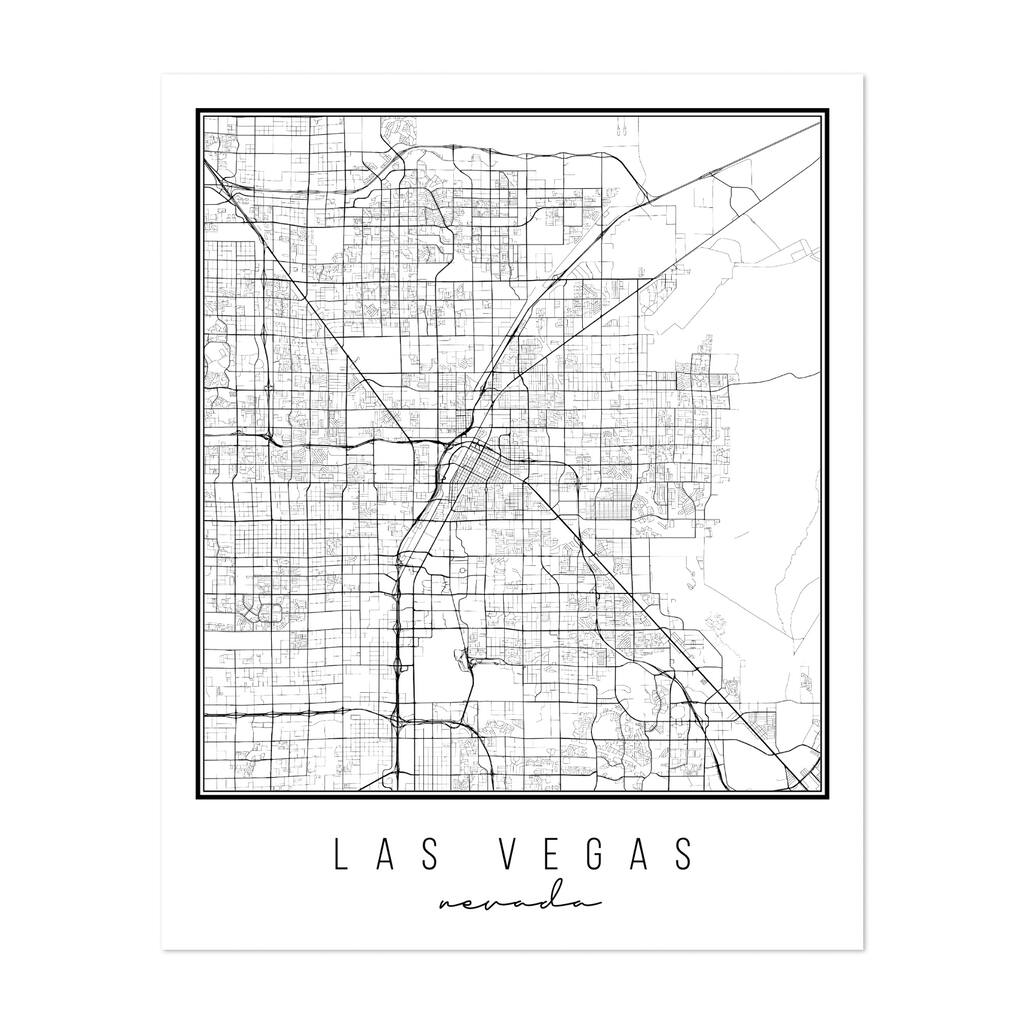 Nevada Las Vegas Las Vegas Nevada Street Map Maps Art Print/Poster