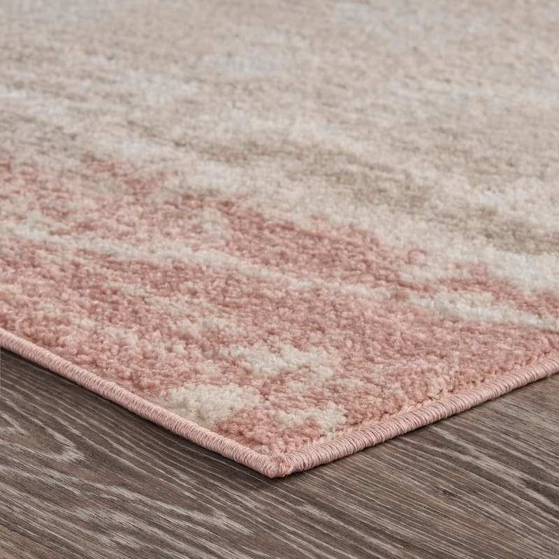 Sevita Ivory/Blush Abstract Area Rug