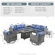 preview thumbnail 30 of 49, HOOOWOOO 11-piece Rattan Wicker Outdoor Furniture Set Swivel Chairs with Fire Pit