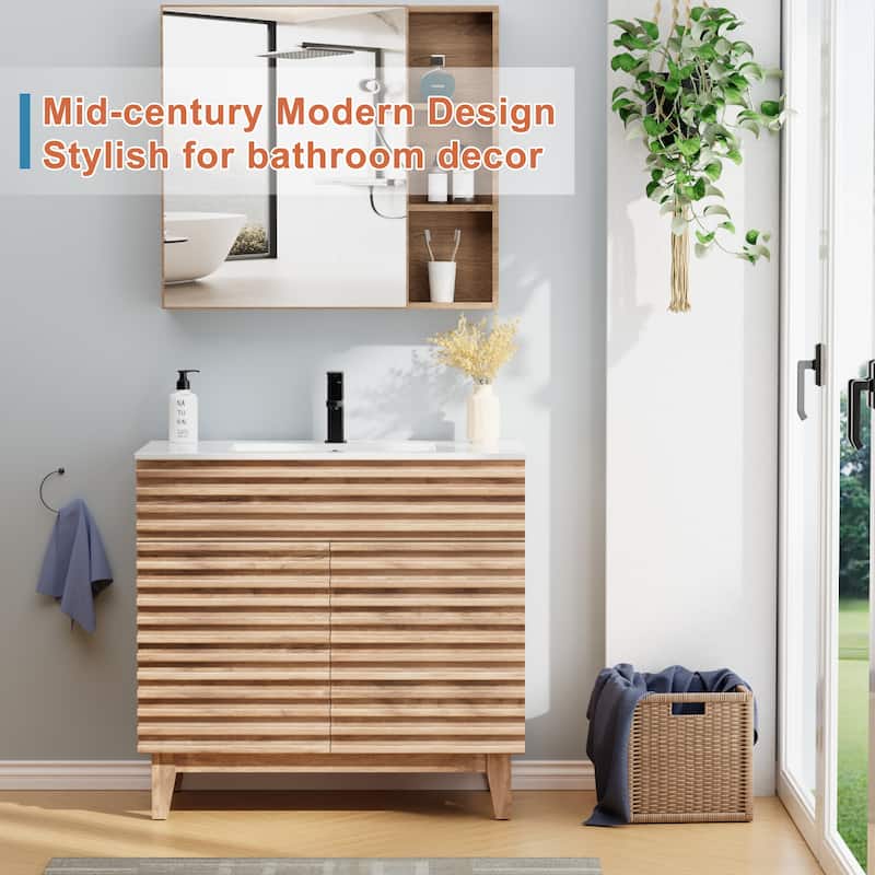 Bathroom Vanity Set W/Drop in Sink Faucet Cabinet Combo
