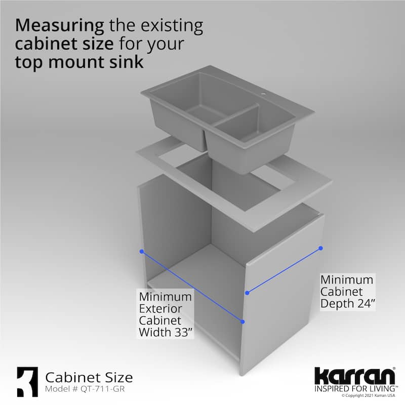 Karran Drop-In Quartz Double Bowl Kitchen Sink