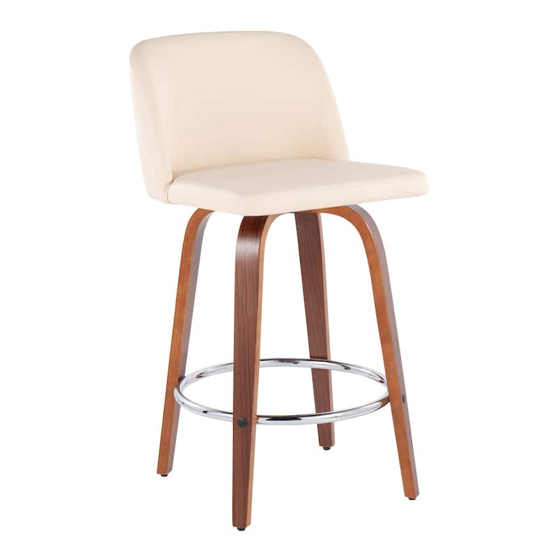 Carson Carrington Vallberga 26" Upholstered Counter Stool (Set of 2) - Cream Faux Leather