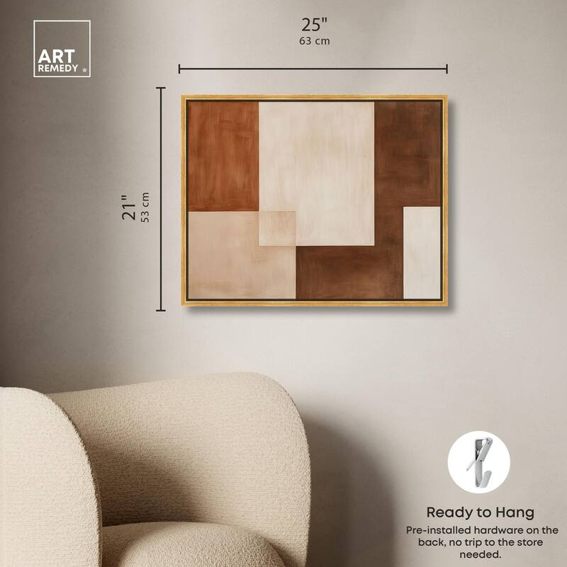 Cream and Brown Panels IV Canvas by Art Remedy