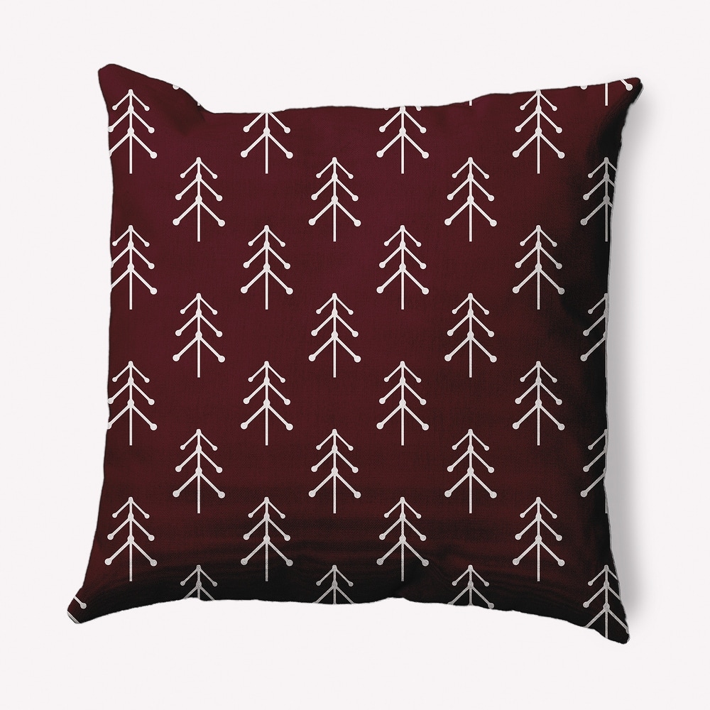 Patterned Trees Winter Soft Spun Polyester Decorative Throw Pillow
