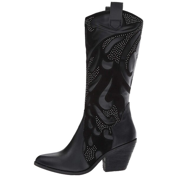 womens black pointed toe cowboy boots