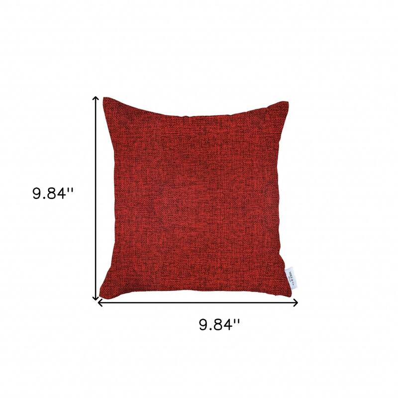 HomeRoots 18" X 18" Red Solid Color Zippered Handmade Polyester Throw Pillow Cover