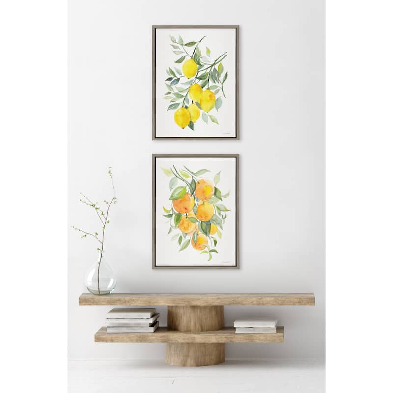 Kate and Laurel Sylvie Citrus Framed Canvas Art by Patricia Shaw