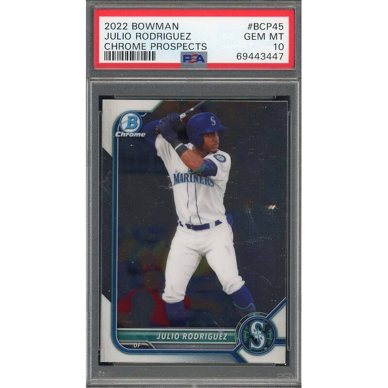 Julio Rodriguez 2022 Bowman Chrome Prospects Rookie Card #BCP45 Graded PSA 10 - 8'6" x 11'6"