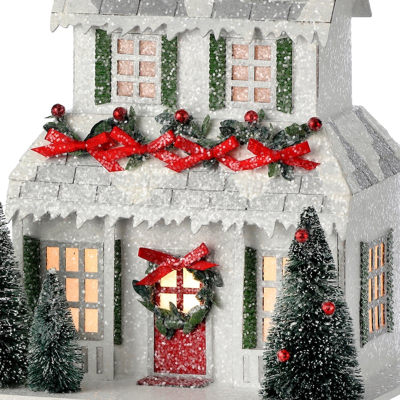 9" LED Cardboard Xmas Snowman House