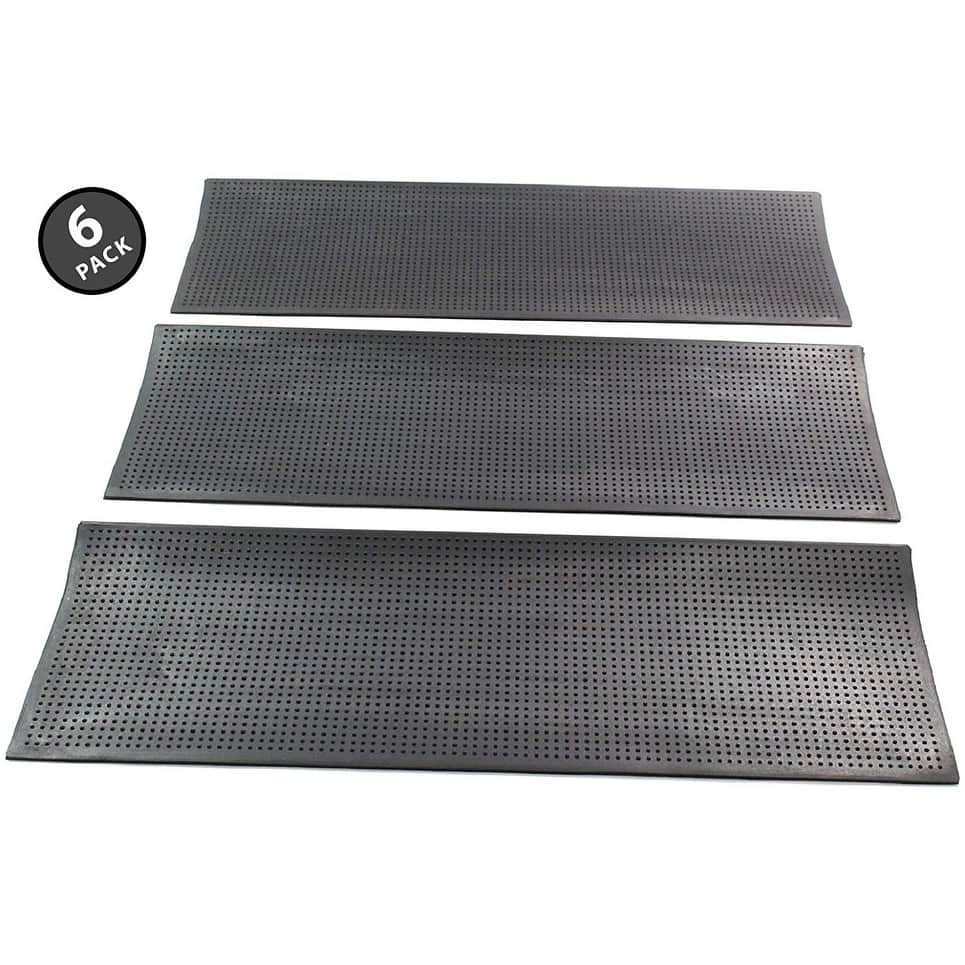 Envelor Indoor Outdoor Non-Slip Step Mats Stair Treads Rubber Skid Resistant All Weather Safety Step Mats 10-in x 30-in (6 Pack)