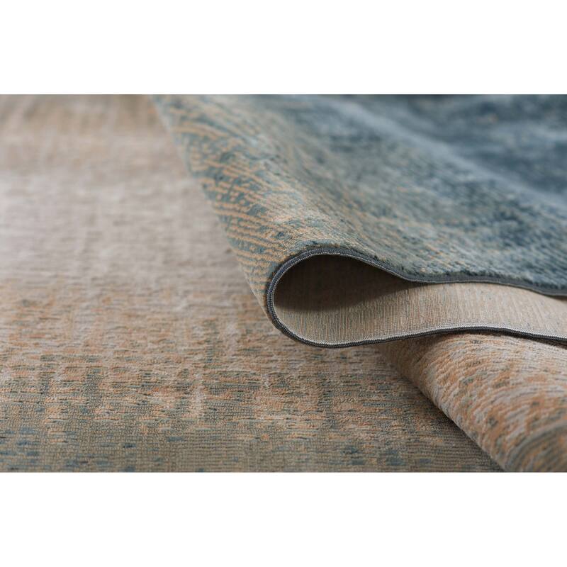 ECARPETGALLERY Machine Woven Sable Blue Area Rug