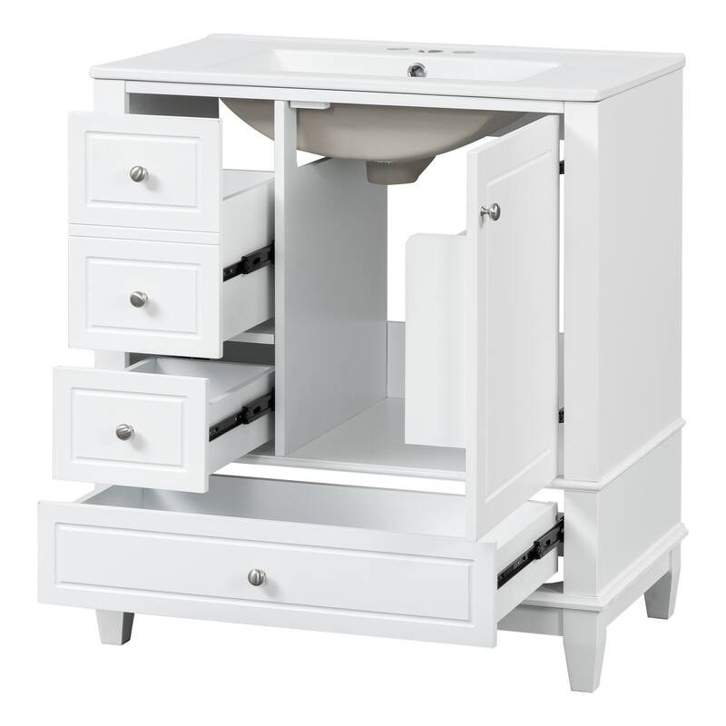 Bathroom Vanity with Sink,Shelf and Drawers