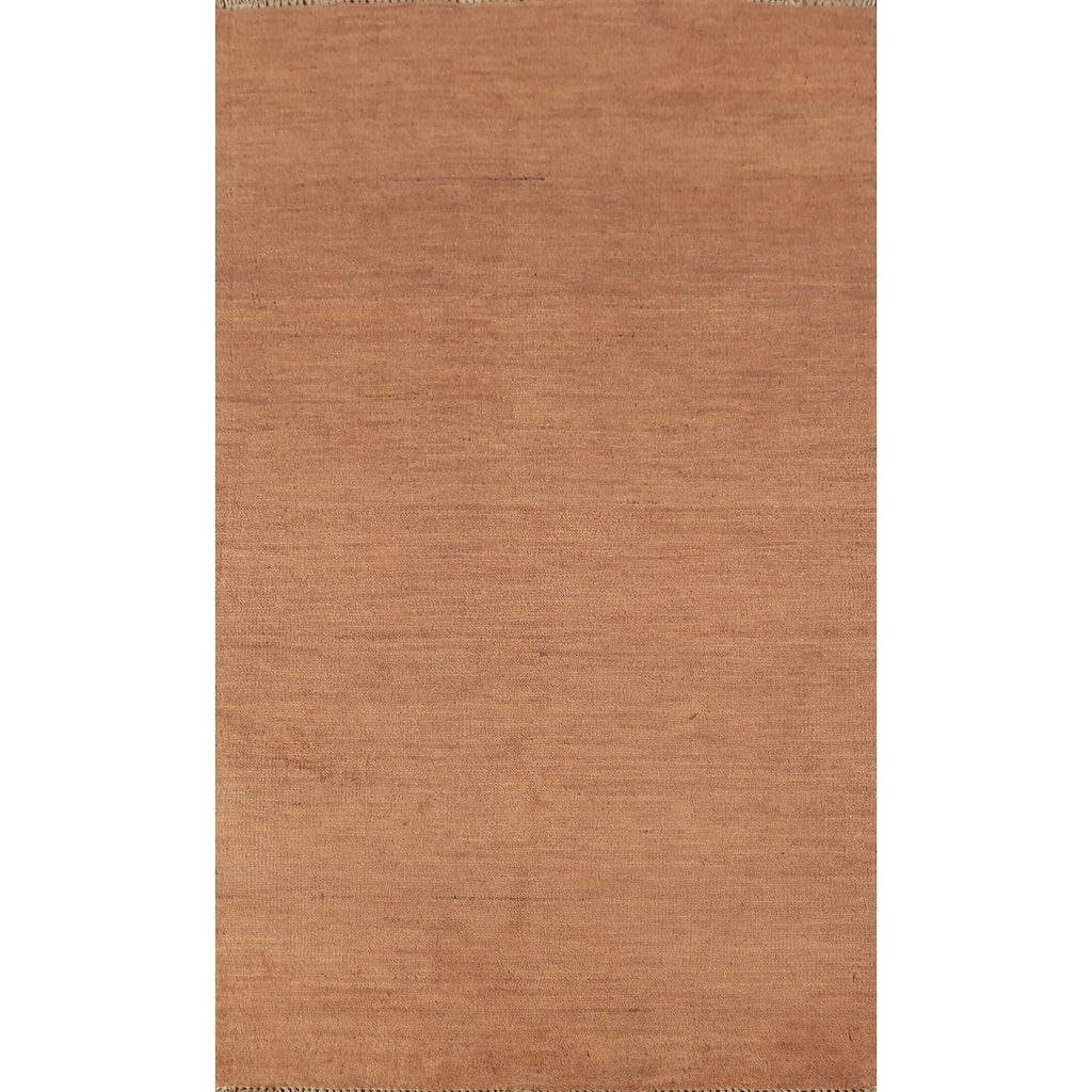 Gabbeh Oriental Rug Hand-Knotted Brown Wool Carpet - 2'6" x 4'4"