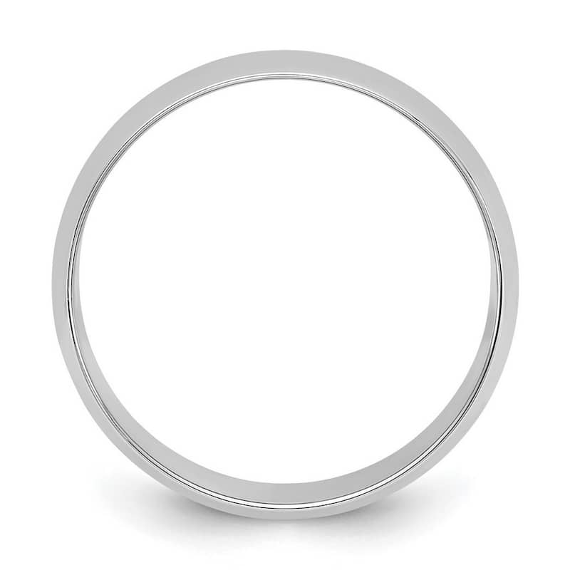Curata 10k White Gold Unisex 8 mm Half-Round Light Wedding Band (sizes 4-14)